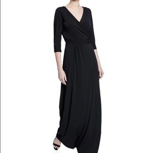Melissa Masse Luxe Jersey Wrap Maxi Dress - Black